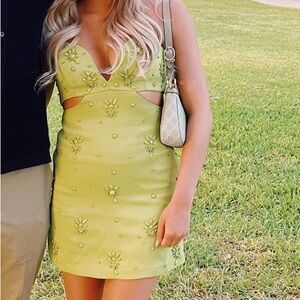 Majorelle Portia Mini Dress in Jade Green